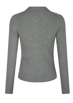 Panama knit bluse Dark Grey Melange Neo Noir 